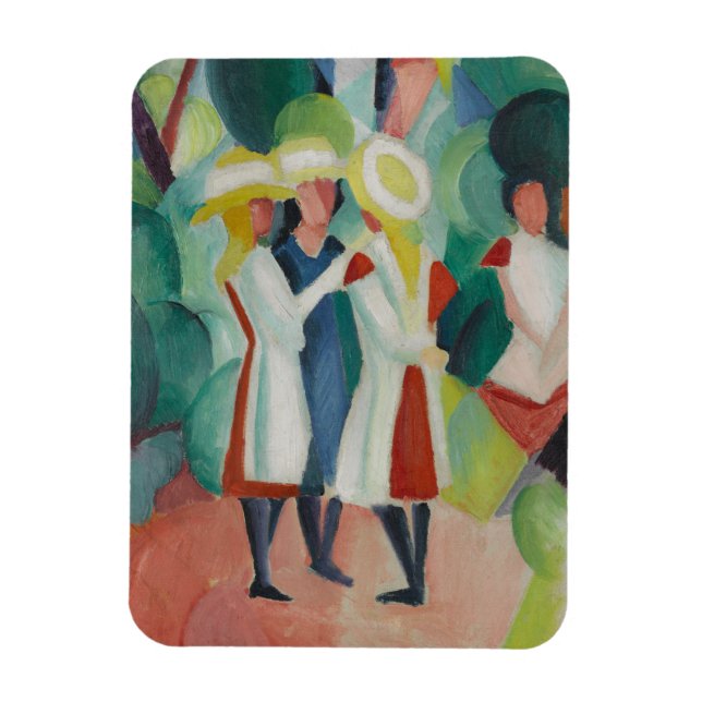Imán Magnate de arte "Tres Chicas" (Vertical)