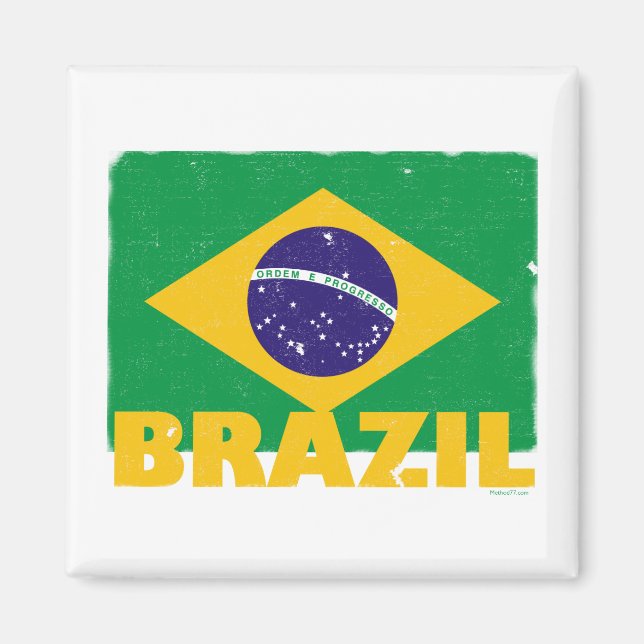 Imán Magnate de bandera de Brasil (Frente)