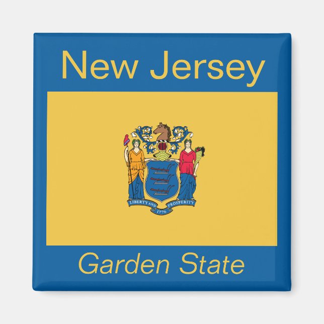 Imán Magnate de Bandera de Nueva Jersey (Frente)