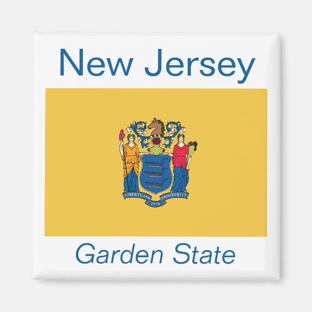 Imán Magnate de Bandera de Nueva Jersey (Frente)