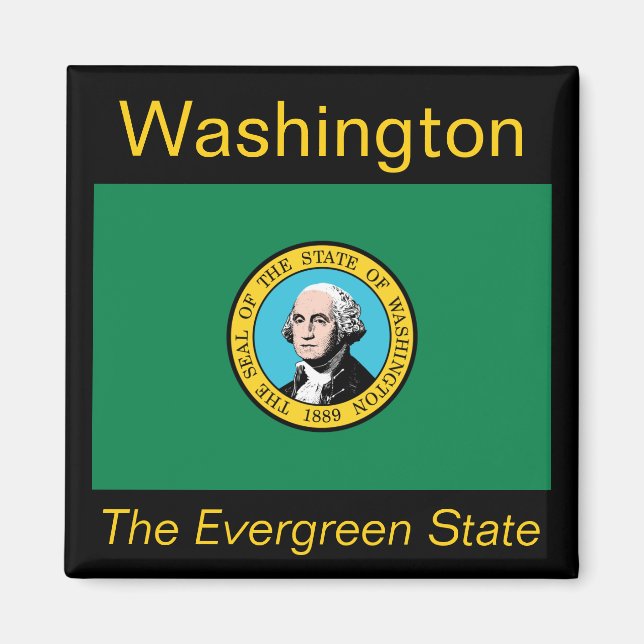 Imán Magnate de Bandera de Washington (Frente)
