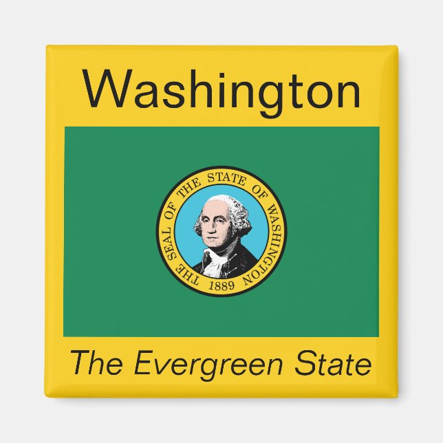 Imán Magnate de Bandera de Washington (Frente)