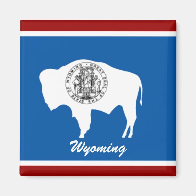 Imán Magnate de bandera del estado de Wyoming (Frente)