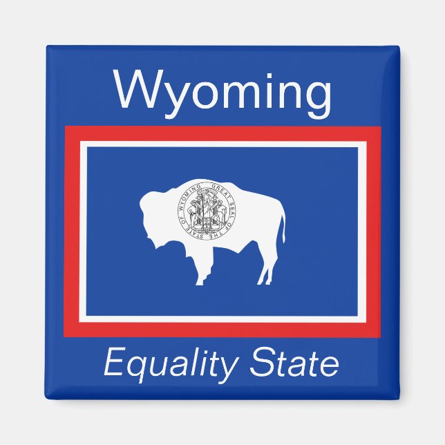 Imán Magnate de bandera Wyoming (Frente)