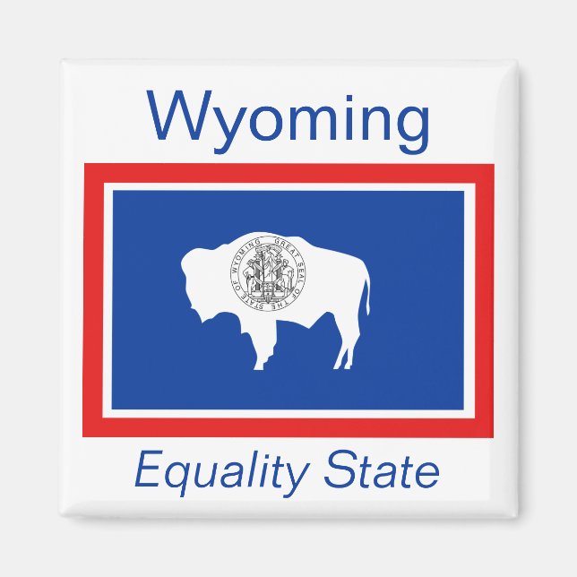 Imán Magnate de bandera Wyoming (Frente)