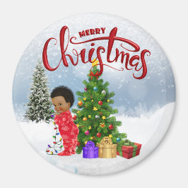 Imán Magnate de bebés Navidades afroamericanos