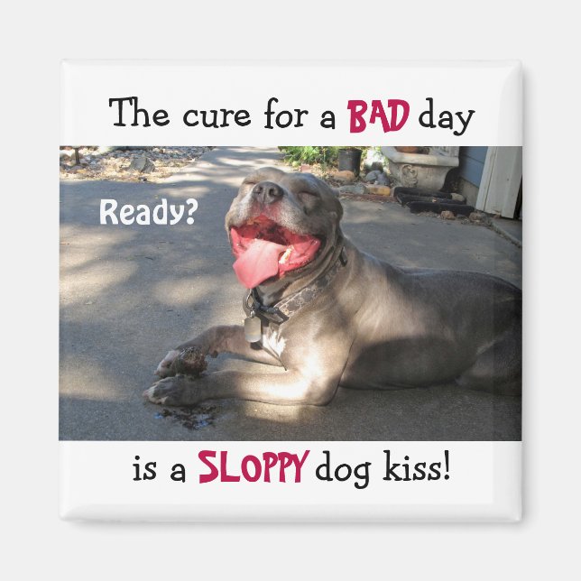 Imán Magnate de besos de perro descuidados (Frente)