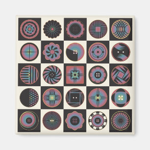 Imán Magnate de botones Art Deco