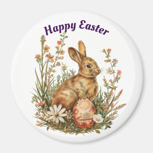 Imán Magnate De Bunny In Flowers