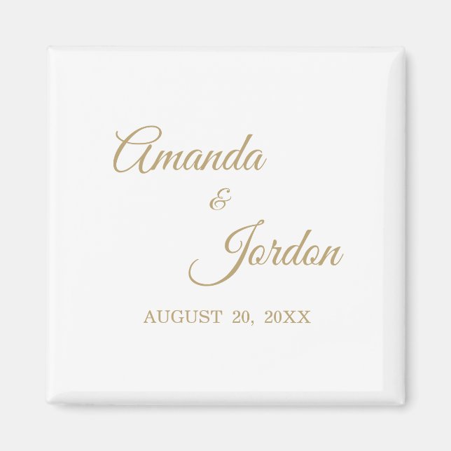 Imán Magnate de caligrafía de oro simple (Frente)