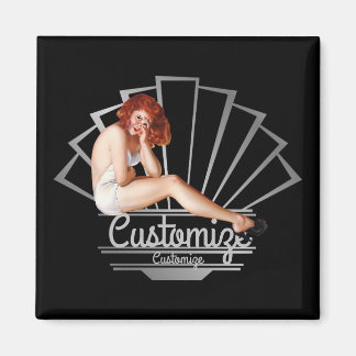 Imán Magnate de Chica de Pinup de Redhead