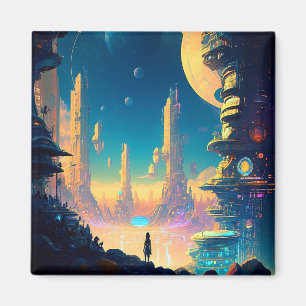 Imán Magnate de Ciudad Futurista de Ciencia Ficción