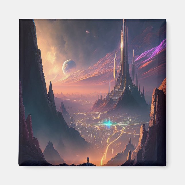 Imán Magnate de Ciudad Futurista de Ciencia Ficción (Frente)