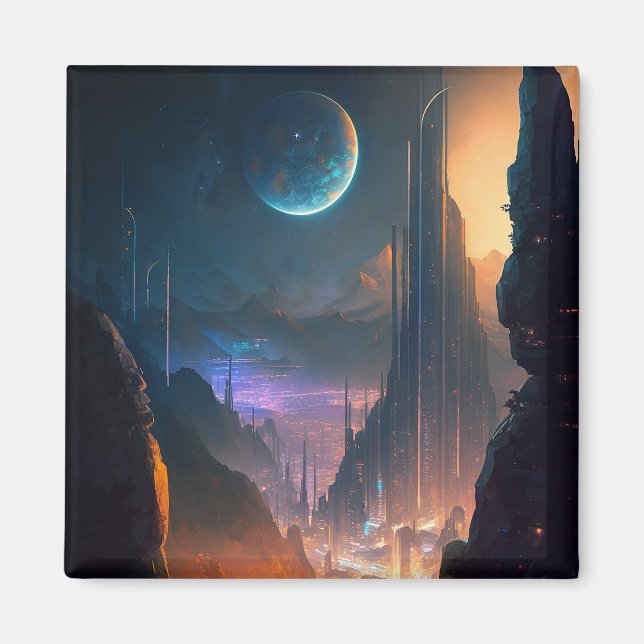 Imán Magnate de Ciudad Futurista de Ciencia Ficción (Frente)