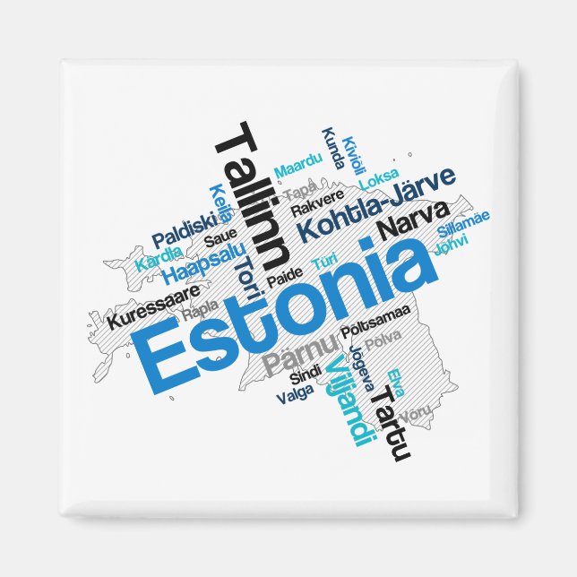 Imán Magnate de ciudades de mapa de Estonia (Frente)