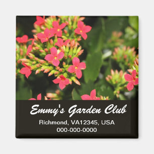 Imán Magnate de club de jardín, flores de jardín rojas