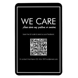 Imán Magnate de comentarios de código QR negro básico m