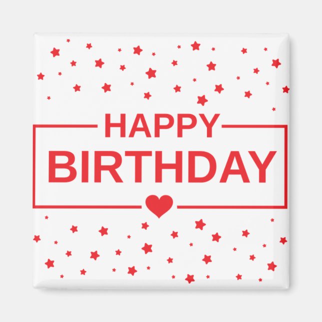 Imán Magnate de corazones de feliz cumpleaños (Frente)