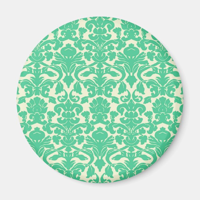 Imán Magnate de Damasco de Floral Verde (Frente)