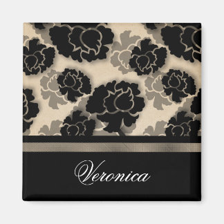 Imán Magnate de Decadencia Floral Grungy, Beige Marfil