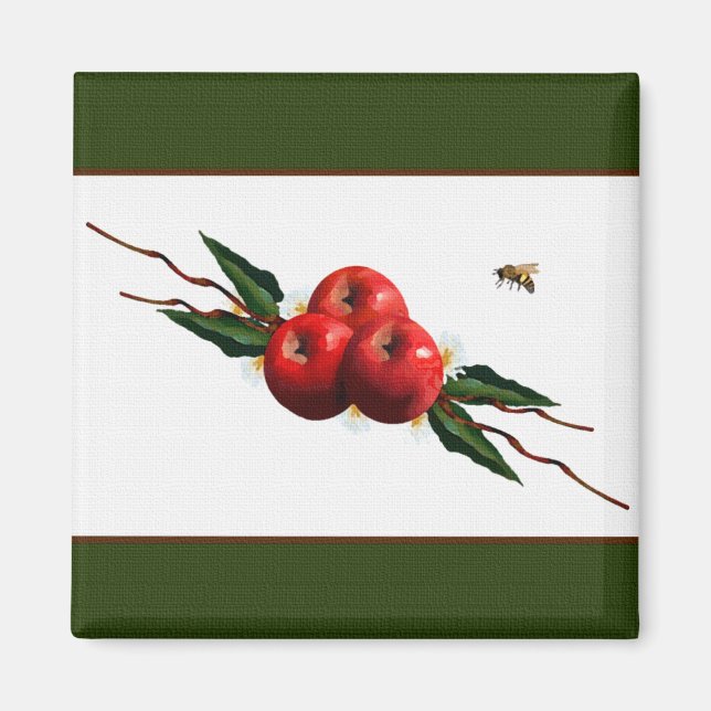 Imán Magnate de diseño de Apple rojo (Frente)