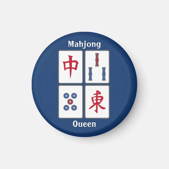 Imán Magnate de diseño de mosaicos de juego de Mahjong (Frente)