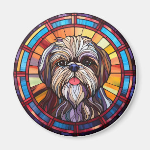 Imán Magnate de diseño de Perro de Vidrio Manchado