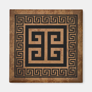 Imán Magnate de diseño negro de patrón de clave griega