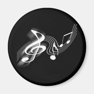 Imán Magnate de escala musical en blanco y negro