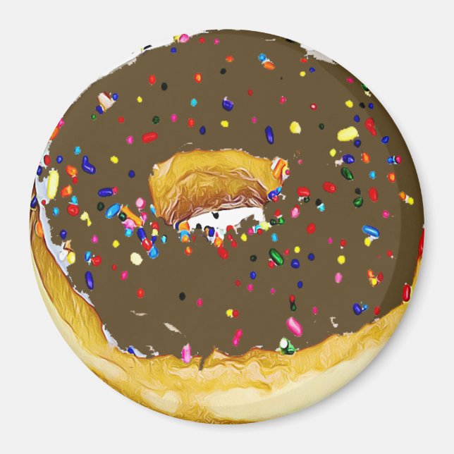 Imán Magnate de espoletas de donut de chocolate (Frente)