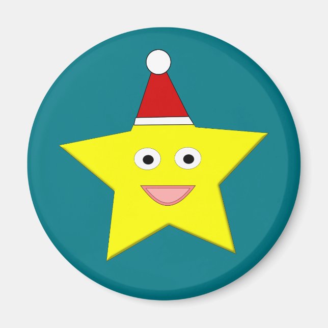 Imán Magnate de Estrella Feliz Navidad (Frente)