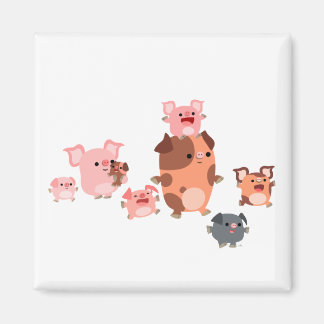 Imán Magnate de familia de cerdo Personalizado