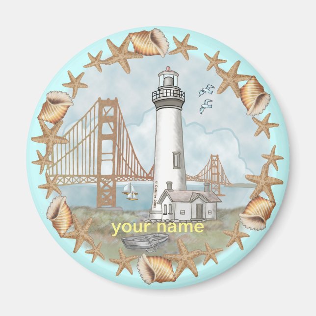 Imán Magnate de faro de California Shells (Frente)