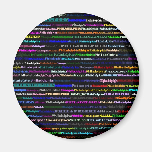 Imán Magnate de fondo negro de Filadelfia (Frente)