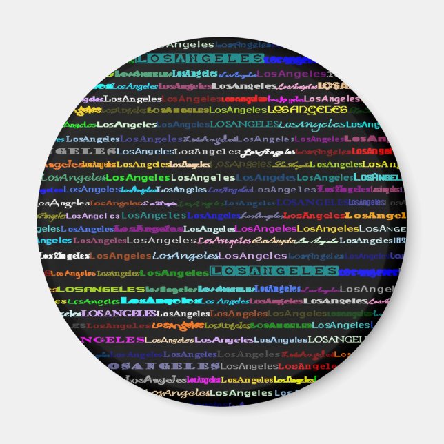 Imán Magnate de fondo negro de Los Ángeles (Frente)