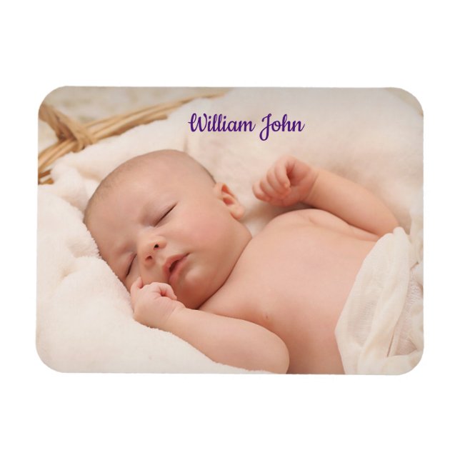 Imán Magnate de fotos de bebé Personalizado personaliza (Horizontal)