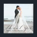 Imán Magnate de fotos de simple elegancia gracias Boda<br><div class="desc">Magnate de fotos de simple elegancia gracias Boda</div>