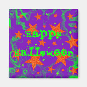 Imán Magnate de frigorífico 'Happy Halloween' con espel