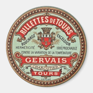 Imán Magnate de fritura de etiqueta culinaria de época