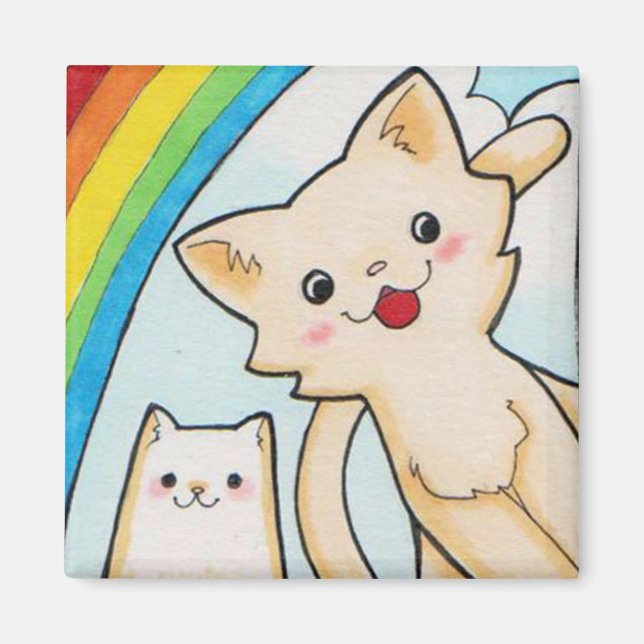 Imán Magnate de gatitos del arco iris súper (Frente)