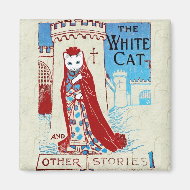Imán Magnate de gato blanco (Frente)