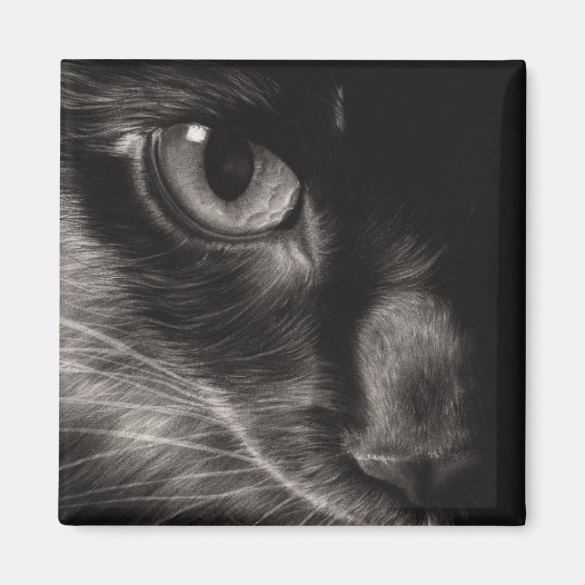 Imán Magnate de gato de belleza negra (Frente)