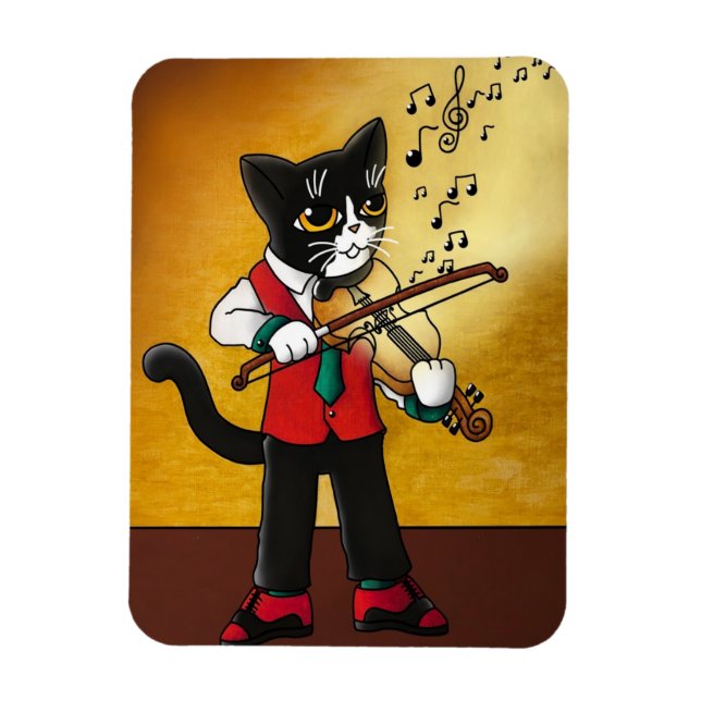 Imán Magnate de gato de música violín (Vertical)