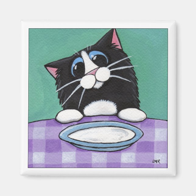 Imán Magnate de gato de tiempo de leche (Frente)