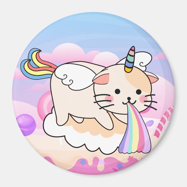 Imán Magnate de gato de unicornio (Frente)