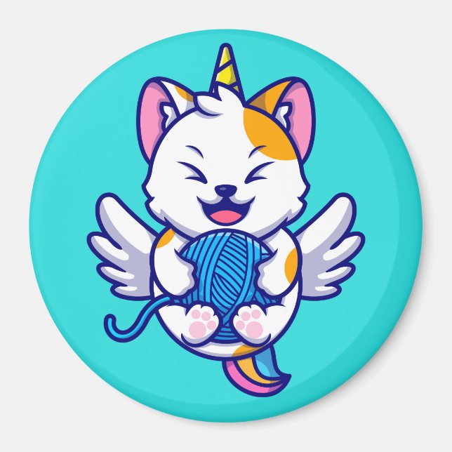 Imán Magnate de gato de unicornio (Frente)