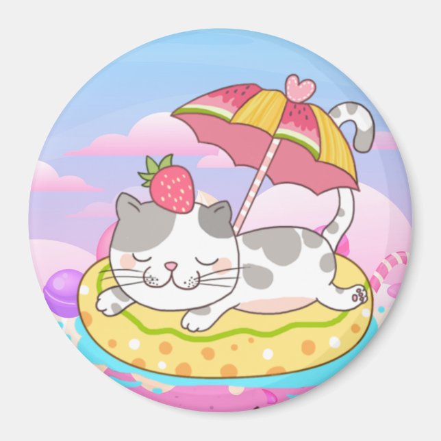 Imán Magnate de gato lindo (Frente)