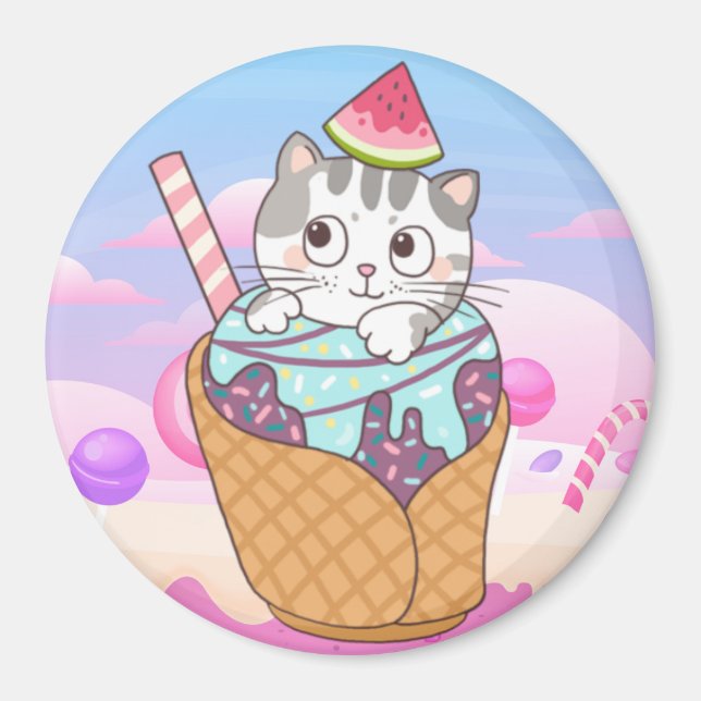 Imán Magnate de gato lindo (Frente)