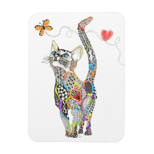 Imán Magnate de gato lindo y colorido 3"x4"