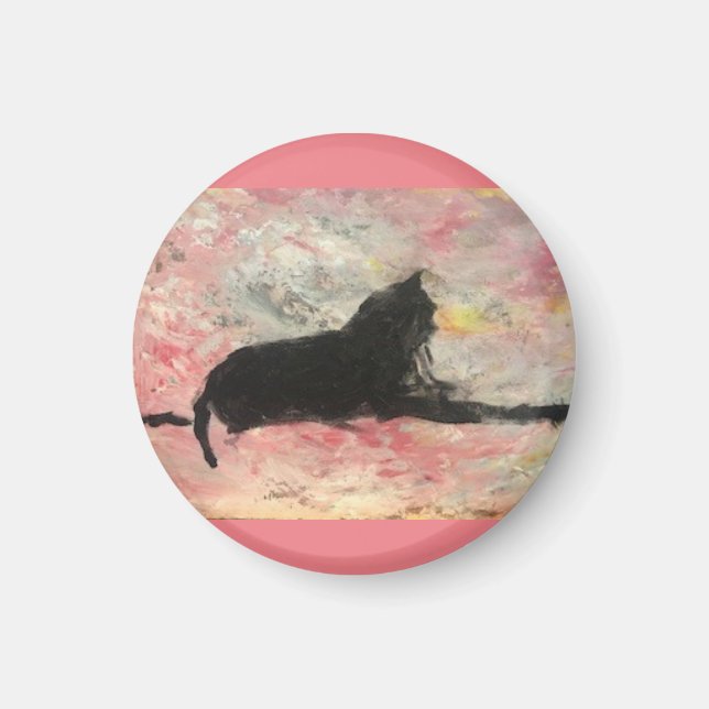 Imán Magnate de gato negro (Frente)